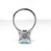 Estate 5.77ct t.w. Emerald Cut Aquamarine Diamond Ring Cocktail Statement Ring Platinum