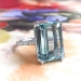 Estate 5.77ct t.w. Emerald Cut Aquamarine Diamond Ring Cocktail Statement Ring Platinum