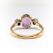 Antique Amethyst and Old Mine Cut Diamond 3 Stone Ring 18k