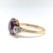 Antique Amethyst and Old Mine Cut Diamond 3 Stone Ring 18k