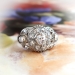Vintage Art Deco 2ct t.w. Diamond Cocktail Anniversary Ring 18k Platinum