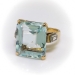Vintage 9.94ct t.w. Circa 1960's Emerald Cut Aquamarine Baguette Diamond Ring 14k Platinum