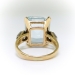 Vintage 9.94ct t.w. Circa 1960's Emerald Cut Aquamarine Baguette Diamond Ring 14k Platinum