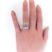 Vintage 9.94ct t.w. Circa 1960's Emerald Cut Aquamarine Baguette Diamond Ring 14k Platinum