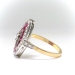 Edwardian Vintage 1920's Lab Ruby Antique Cut Diamond Anniversary Cocktail Ring 18k