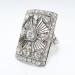 Huge Antique Edwardian 2.65ct t.w. 1920's Old European Cut Diamond Statement Anniversary Cocktail Ring Platinum