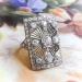 Huge Antique Edwardian 2.65ct t.w. 1920's Old European Cut Diamond Statement Anniversary Cocktail Ring Platinum