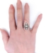 Vintage Art Deco Old Cut Diamond Filigree & Emerald Ring 18k White Gold