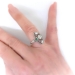 Vintage Art Deco Old Cut Diamond Filigree & Emerald Ring 18k White Gold