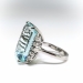 Vintage Aquamarine Diamond Ring 14.65ct t.w. Cocktail Statement Ring 14k