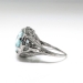 Art Deco 1930's 4.45ct t.w. Aquamarine Birthstone Cocktail Wedding Filigree Ring 18k White Gold