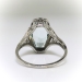 Art Deco 1930's Fancy Marquise Aquamarine Birthstone Cocktail Wedding Filigree Ring 18k White Gold