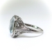 Art Deco Aquamarine Ring Circa 1930's 4.66ct Birthstone Cocktail Wedding Engagement Filigree Hand Engraved Ring 18k White Gold