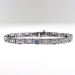 Art Deco Sapphire Diamond Bracelet Circa 1930's 1.35ct t.w. 14k White Gold 5.75' Inches Long