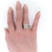 Art Deco Engagement Ring .83ct t.w. Circa 1930's Diamond & Lab Emerald Engagement Wedding Ring 18k White Gold