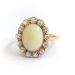 Antique Opal Diamond Ring Circa 1880's Victorian 2.51ct t.w. Natural Opal Diamond Halo Engagement Ring 14k Yellow Gold