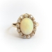 Antique Opal Diamond Ring Circa 1880's Victorian 2.51ct t.w. Natural Opal Diamond Halo Engagement Ring 14k Yellow Gold