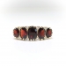 Art Deco Garnet Ring Circa 1940's 3.11ct t.w. Cushion Garnet White Zircon Birthstone Ring 9k Yellow Gold