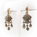 Victorian Antique Diamond Earrings .66ct t.w. Rose Cuts Black Enamel Yellow Gold Drop Wedding Earrings 14k 18k