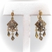 Victorian Antique Diamond Earrings .66ct t.w. Rose Cuts Black Enamel Yellow Gold Drop Wedding Earrings 14k 18k
