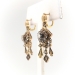 Victorian Antique Diamond Earrings .66ct t.w. Rose Cuts Black Enamel Yellow Gold Drop Wedding Earrings 14k 18k