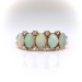 Antique Opal Diamond Ring Circa 1900's 1.18ct t.w. Art Nouveau 5 Stone Birthstone Unique Vintage Ring 14k Yellow Gold