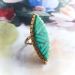 Vintage Turquoise Navajo Ring Zuni Don Viola Eriacho Statement Cocktail Boho Chic Ring 14k Yellow Gold