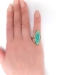 Vintage Turquoise Navajo Ring Zuni Don Viola Eriacho Statement Cocktail Boho Chic Ring 14k Yellow Gold