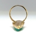 Vintage Turquoise Navajo Ring Zuni Don Viola Eriacho Statement Cocktail Boho Chic Ring 14k Yellow Gold
