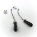 Estate Onyx Diamond Earrings Circa 1990's Vintage Antique Chandelier Drops 18k White Gold