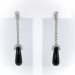 Estate Onyx Diamond Earrings Circa 1990's Vintage Antique Chandelier Drops 18k White Gold