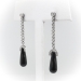 Estate Onyx Diamond Earrings Circa 1990's Vintage Antique Chandelier Drops 18k White Gold