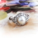 Vintage Pearl Diamond Ring Circa 1940's .30ct t.w. Birthstone Wedding Engagement Ring Platinum