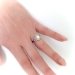 Vintage Pearl Diamond Ring Circa 1940's .30ct t.w. Birthstone Wedding Engagement Ring Platinum