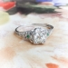 Art Deco Engagement Ring Circa 1930's .51ct Diamond Emerald Filigree Hand Engraved Wedding Anniversary Vintage Ring Platinum