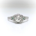 Art Deco Engagement Ring Circa 1930's .51ct Diamond Emerald Filigree Hand Engraved Wedding Anniversary Vintage Ring Platinum