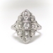 Vintage Diamond Navette Ring Circa 1930's .49ct. tw. Art Deco Statement Engagement Ring Palladium