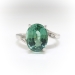 Vintage Tourmaline Diamond Ring Circa 1950's Mint Green Three Stone Birthstone Cocktail Ring 18k White Gold