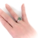 Vintage Tourmaline Diamond Ring Circa 1950's Mint Green Three Stone Birthstone Cocktail Ring 18k White Gold