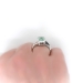 Vintage Tourmaline Diamond Ring Circa 1950's Mint Green Three Stone Birthstone Cocktail Ring 18k White Gold