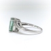 Vintage Tourmaline Diamond Ring Circa 1950's Mint Green Three Stone Birthstone Cocktail Ring 18k White Gold