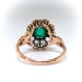 Antique Emerald Diamond Ring Circa 1890's Victorian 1.60ct t.w. Cabochon Rose Cut Engagement Statement Ring 10k Rose Gold