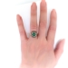 Antique Emerald Diamond Ring Circa 1890's Victorian 1.60ct t.w. Cabochon Rose Cut Engagement Statement Ring 10k Rose Gold