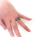 Antique Emerald Diamond Ring Circa 1890's Victorian 1.60ct t.w. Cabochon Rose Cut Engagement Statement Ring 10k Rose Gold