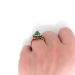 Antique Emerald Diamond Ring Circa 1890's Victorian 1.60ct t.w. Cabochon Rose Cut Engagement Statement Ring 10k Rose Gold