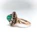 Antique Emerald Diamond Ring Circa 1890's Victorian 1.60ct t.w. Cabochon Rose Cut Engagement Statement Ring 10k Rose Gold