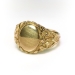Antique Gold Signet Ring Victorian 1890's Monogram Ring Lily Of The Valley Iris Motif Flower Floral Initial Cigar Band Ring 14k Yellow Gold