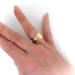 Antique Gold Signet Ring Victorian 1890's Monogram Ring Lily Of The Valley Iris Motif Flower Floral Initial Cigar Band Ring 14k Yellow Gold