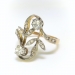 Antique Toi Et Moi Diamond Ring Circa 1890's .39ct t.w. Old European Cut Rose Cut Diamond Bypass Ring 18k Yellow Gold Silver Top