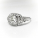 Art Deco Engagement Ring Circa 1930's .97ct t.w. Vintage Old European Cut Diamond Unique Halo Antique Anniversary Unique Ring Platinum
